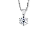 Round Diamond Pendant in White Gold